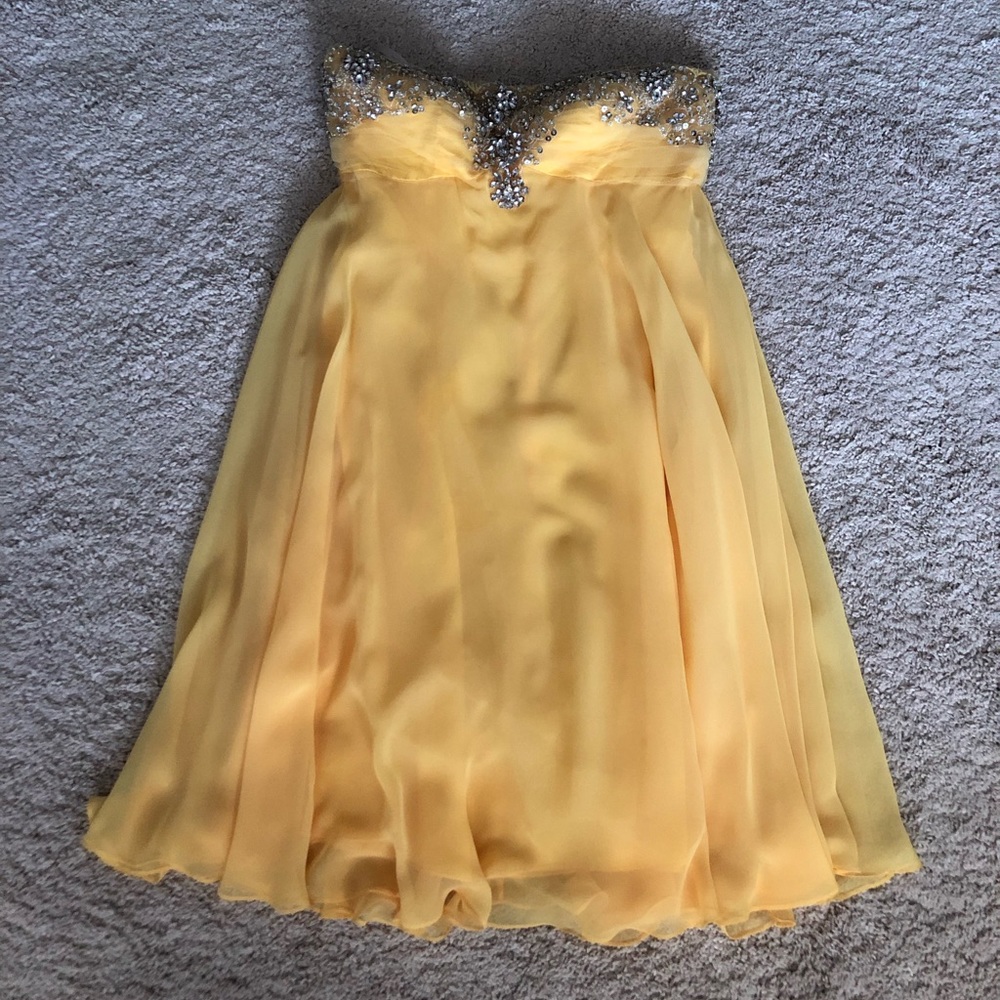 Jovani strapless bejeweled dress